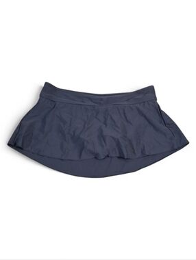 Kona Sol Grey Sporty Modest Swim Skirt Bikini Bottom Women's Size M